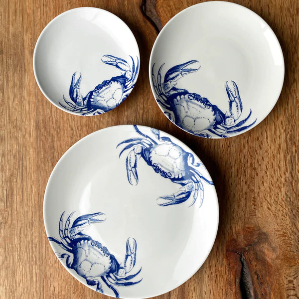 Blue Crabs Appetizer Plates - Set/4 • Coastal Compass Home Decor