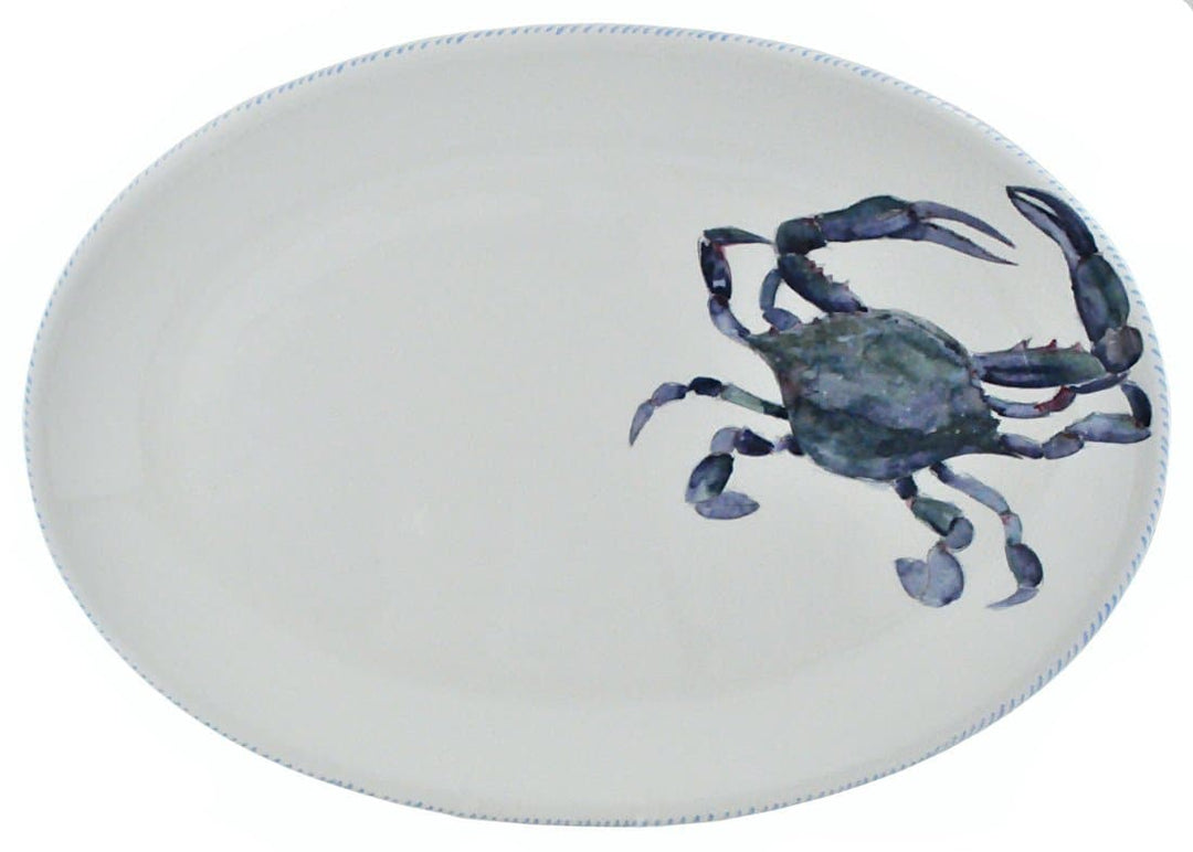 Blue Crab Oval Serving Platter | Coastal Compass