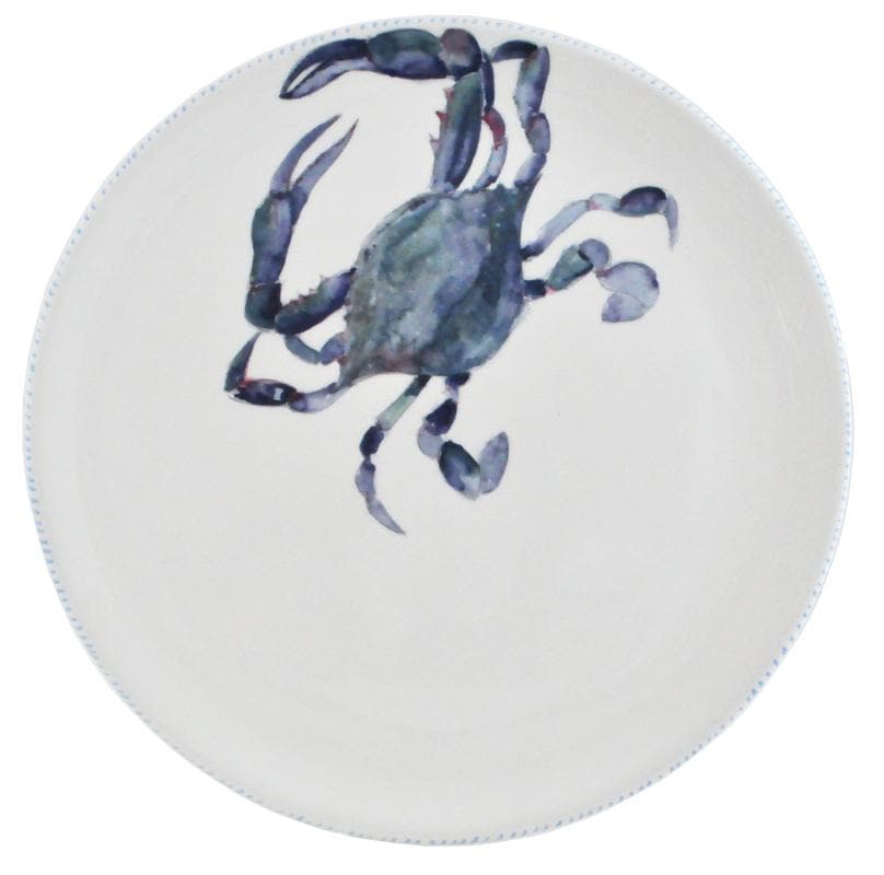 Blue Crab Round Serving Plate | Coastal Compass Home Decor