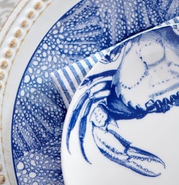 Blue Crabs Appetizer Plates - Set/4 • Coastal Compass Home Decor
