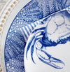 Blue Sea Fan Rimmed Dinner Plate • Coastal Compass Home Decor