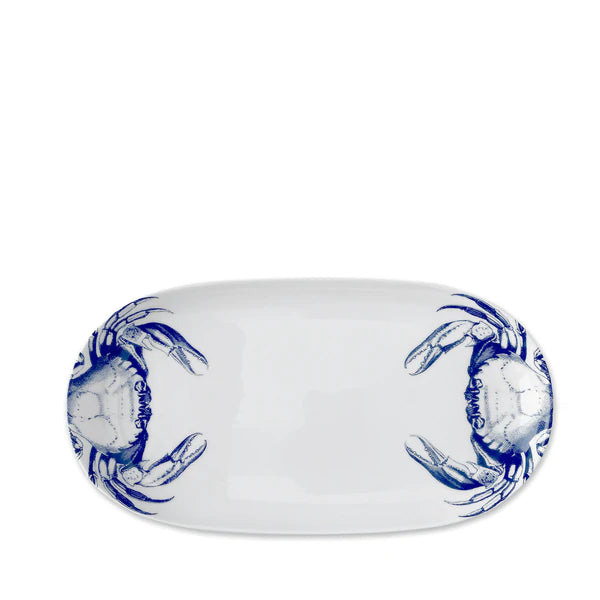 Blue Crabs Small Oval Tray • Coastal Compass Home Decor