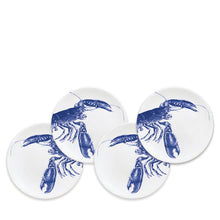  Blue Lobster Appetizer Plates - Set/4 • Coastal Compass Home Decor