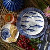 Blue Sea Fan Rimmed Dinner Plate • Coastal Compass Home Decor