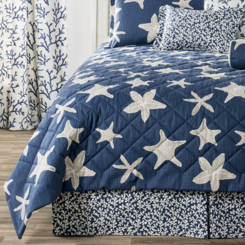 Blue Star Quilt Set • Coastal Bedding • Coastal Compass Home Decor