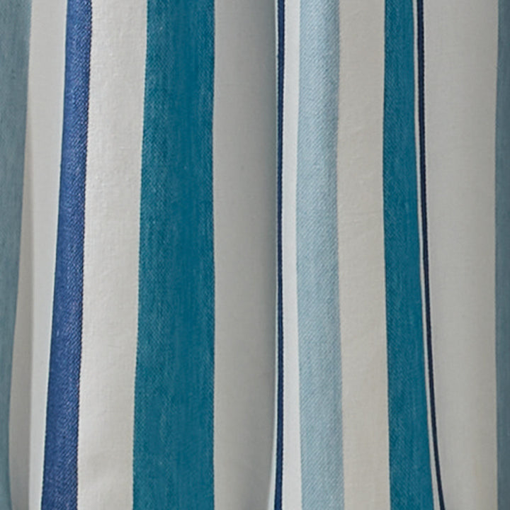 Blue Stripe Shower Curtain • Coastal Compass Home Decor