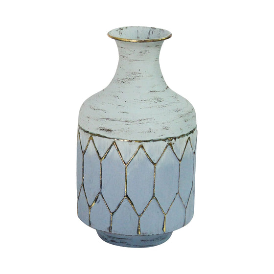 Bohemian Blue Distressed Vase - The Coastal Compass Home Decor