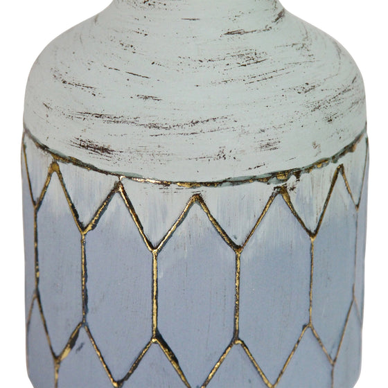 Bohemian Blue Distressed Vase - The Coastal Compass Home Decor