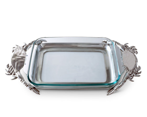 3-QT Crab Casserole Holder w/ Pyrex Insert - Coastal Compass Home Decor