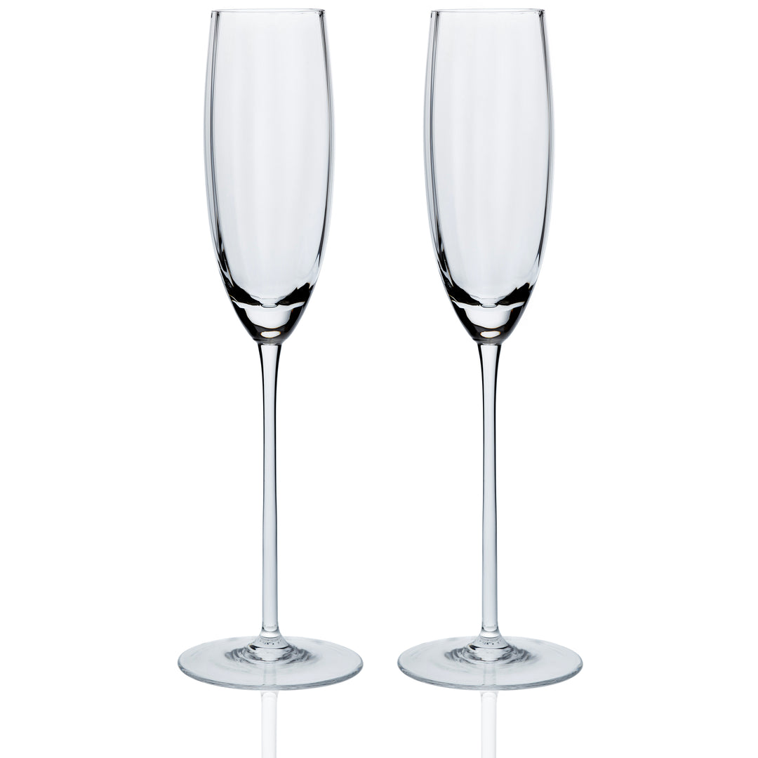 Costa Clear Champagne Glasses Set/2 • Coastal Compass Home Decor