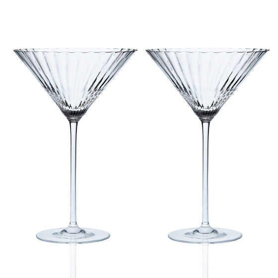 Costa Clear Martini Glasses Set/2 • Coastal Compass Home Decor