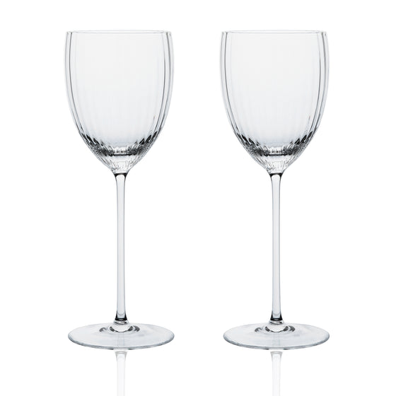 Costa Clear White Wine Glasses Set/2 • Coastal Compass Home Decor