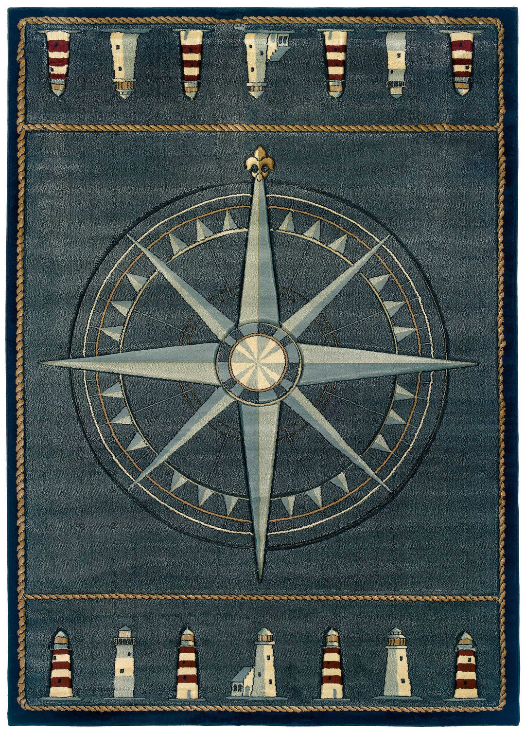 Coastal Compass Lighthouse Rug | Coastal Compass Home Decor