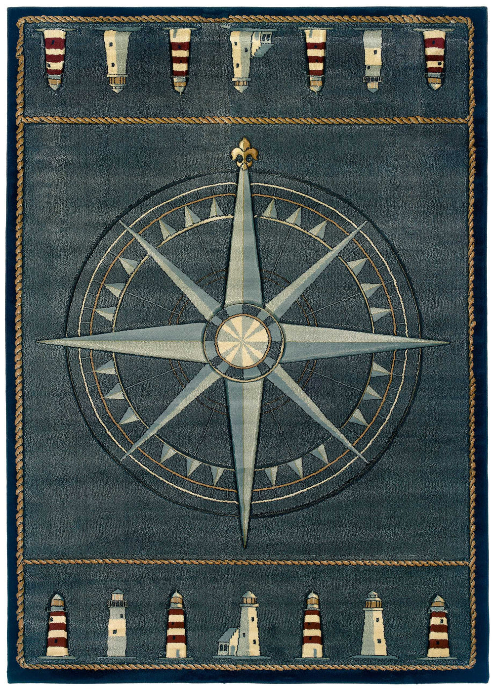 Coastal Compass Lighthouse Rug | Coastal Compass