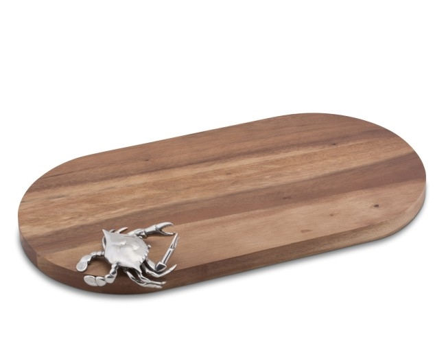 Silver Crab Serving / Cutting Board - The Coastal Compass Home Decor