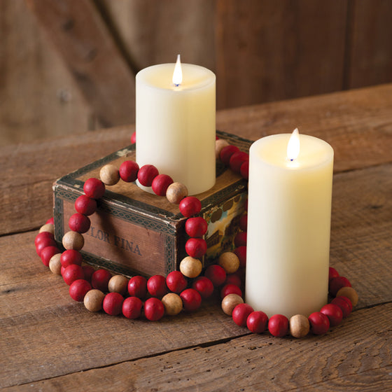 Decorative Red Wooden Beads