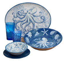  Deep Blue Sea Oceanic Serving Bowl & Platter