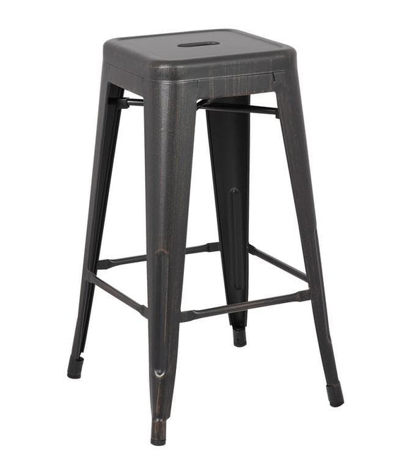 Distressed Metal Bar Stool
