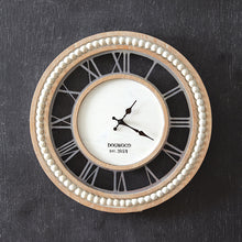  Dogwood Beaded Wall Clock • Coastal Compass Home Decor