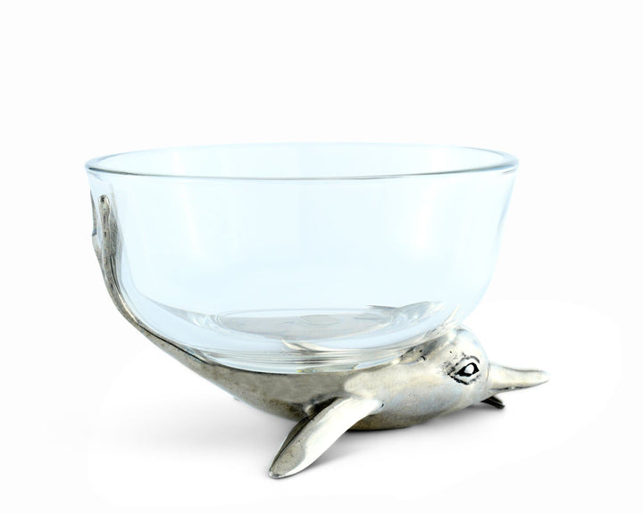 Dolphin Glass Dipping Bowl - Coastal Compass Home Decor