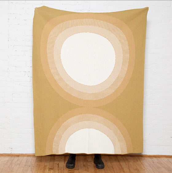 Eco Circle Throw Blanket Yellow • Coastal Compass Home Decor