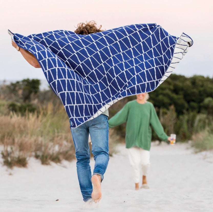 Eco Reversible Geometric Throw Blanket • Coastal Compass Home Decor