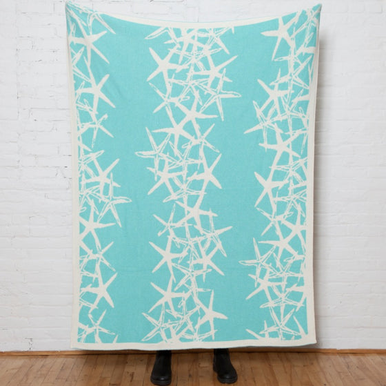 Eco Reversible Starfish Throw Blanket Seafood • Coastal Compass Home Decor