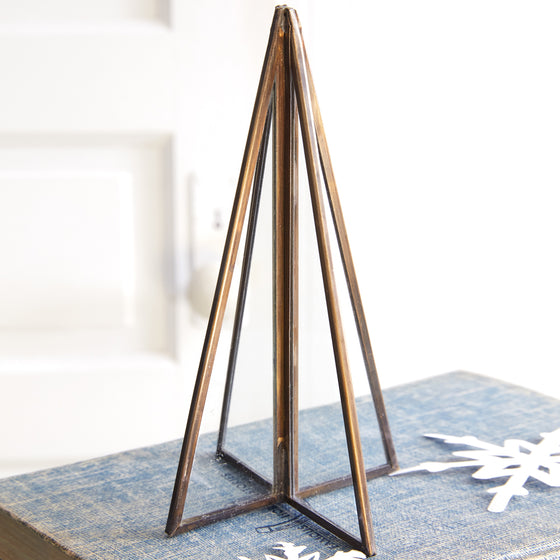 Glass Panel Tabletop Trees Set/2 | Coastal Compass Home Decor
