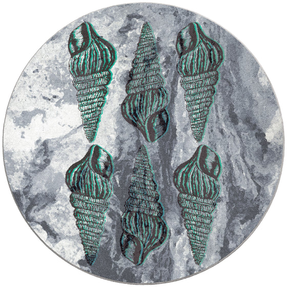 Grey Seas Auger Shells Rug • Coastal Compass Home Decor