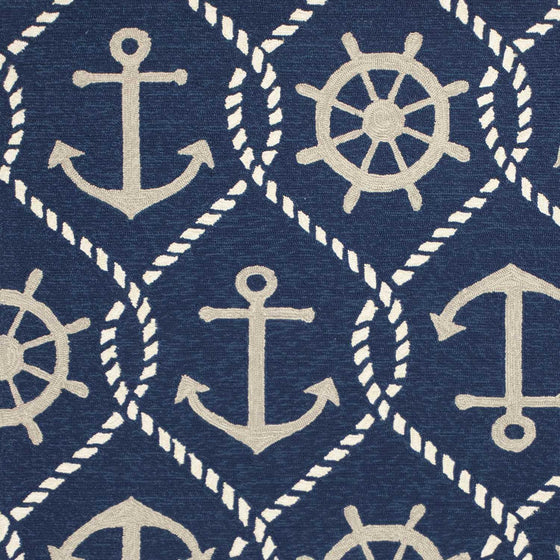 Anchor Navy Area Rug | Coastal Compass Home Decor