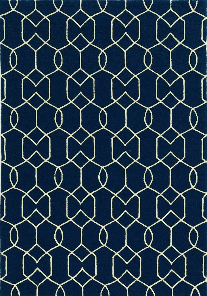 Navy Link Area Rug | Coastal Compass