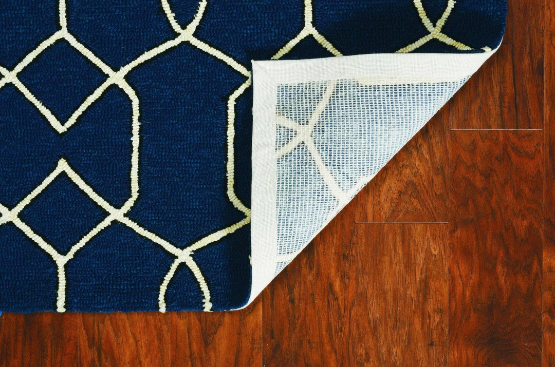 Navy Link Area Rug | Coastal Compass