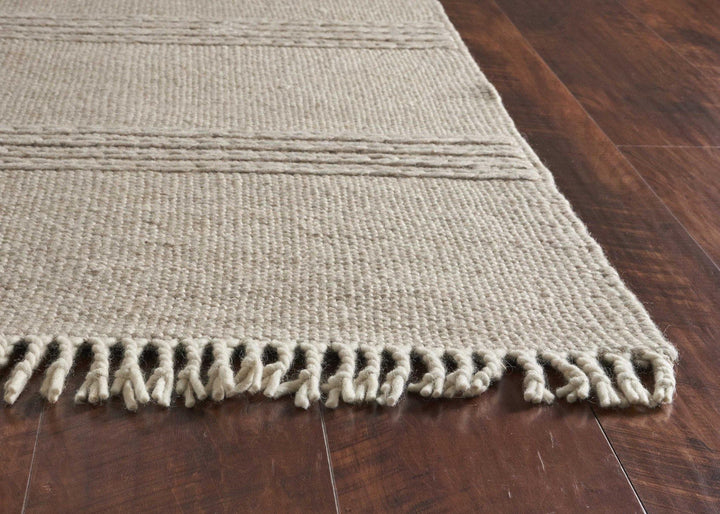 Natural Cable-Knit Wool Area Rug • Coastal Compass Home Decor