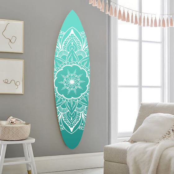Blue Serenity Surfboard Wall Art • Coastal Compass Home Decor