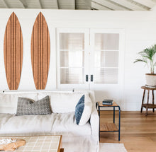 Natural Stripe Surfboard Wall Art - Coastal Compass Home Decor