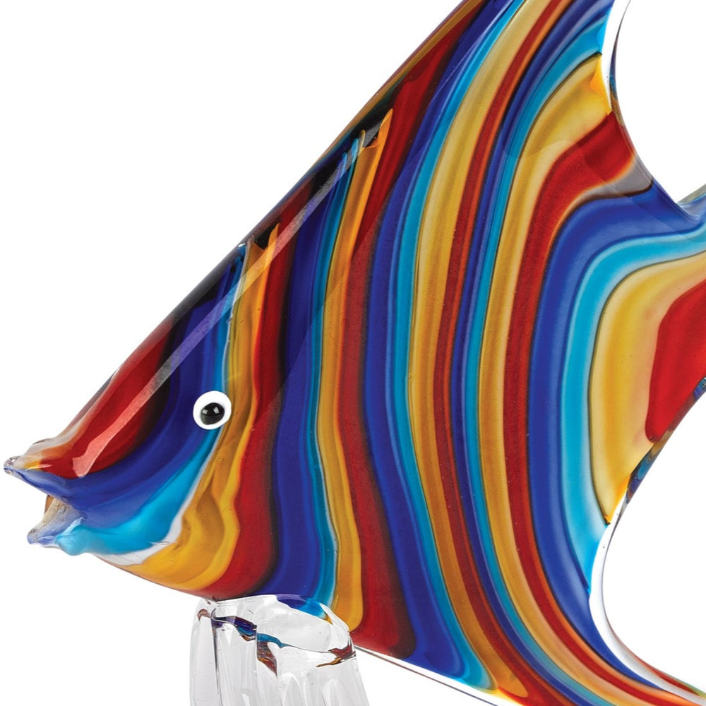 Mouth Blown Rainbow Tropical Fish Art Glass • Coastal Compass Home Decor