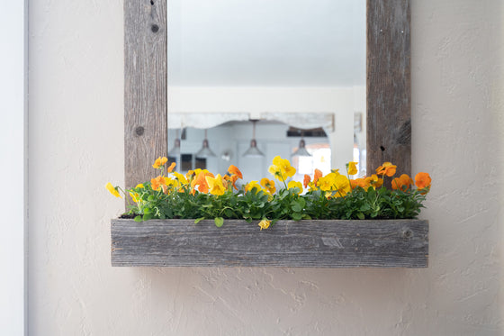 Beach Wood Mirror with Box Shelf