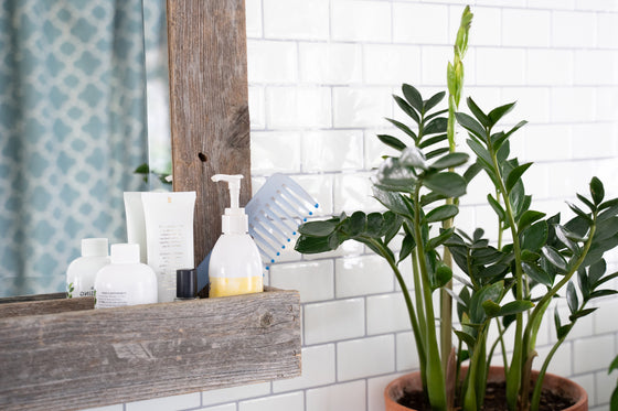 Beach Wood Mirror with Box Shelf
