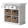 Modern Farmhouse White Medium Accent Cabinet with Baskets