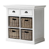 Modern Farmhouse White Medium Accent Cabinet with Baskets