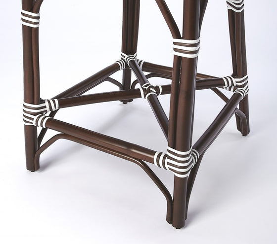 White Chocolate Rattan Counter Stool | Coastal Compass Home Decor