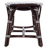 Dark Brown and White Rattan Bench | Coastal Compass Home Decor