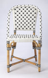 Indoor Outdoor Black & White Rattan Chair - Coastal Compass Home Decor