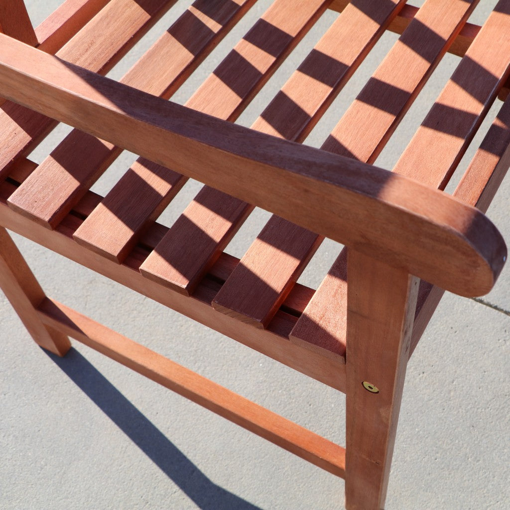 Brown Patio Armchair with Diagonal Design