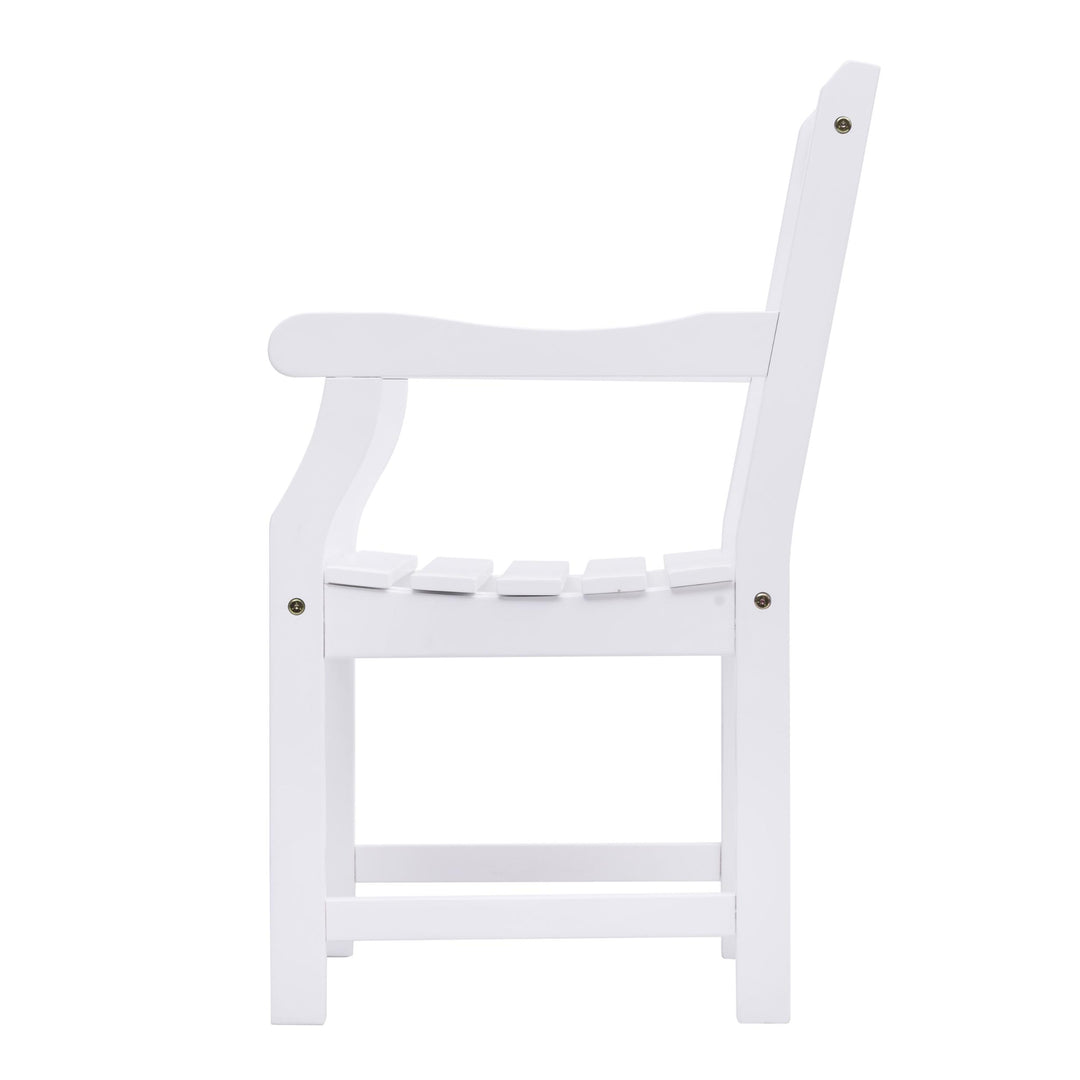 White Patio Armchair with Diagonal Design