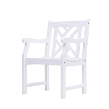  White Patio Armchair with Diagonal Design