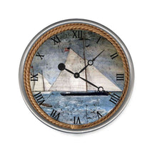  Vintage Sailboats Wall Clock • Coastal Compass Home Decor