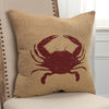 Tan Brown Distressed Crab Throw Pillow