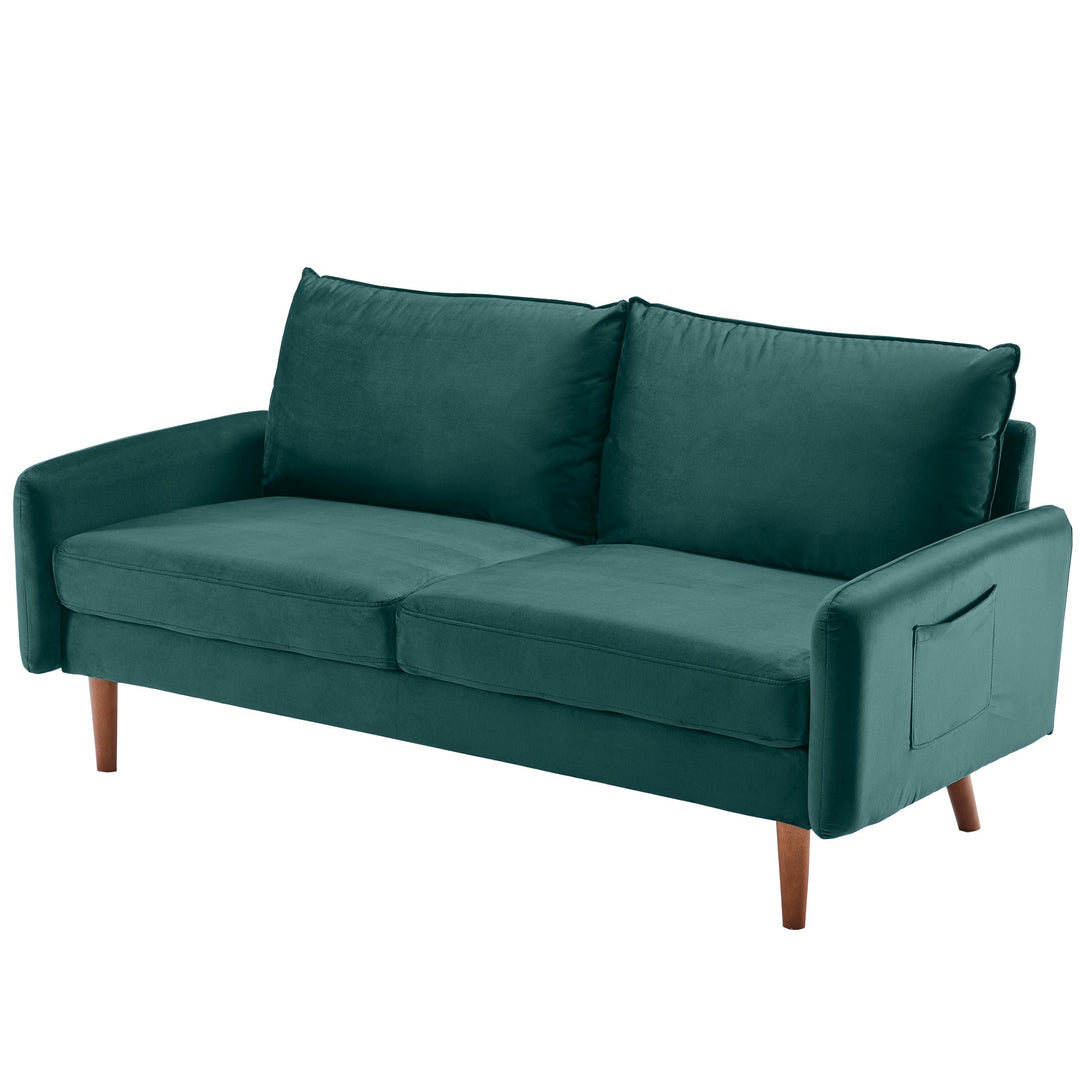 Teal Velvet Sofa • Coastal Compass Home Decor