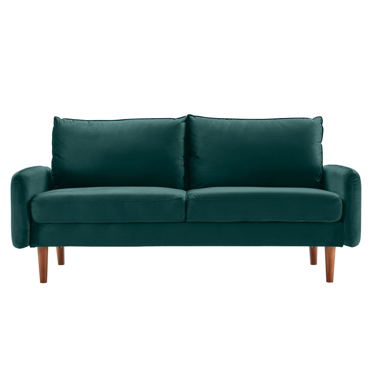 Teal Velvet Sofa • Coastal Compass Home Decor